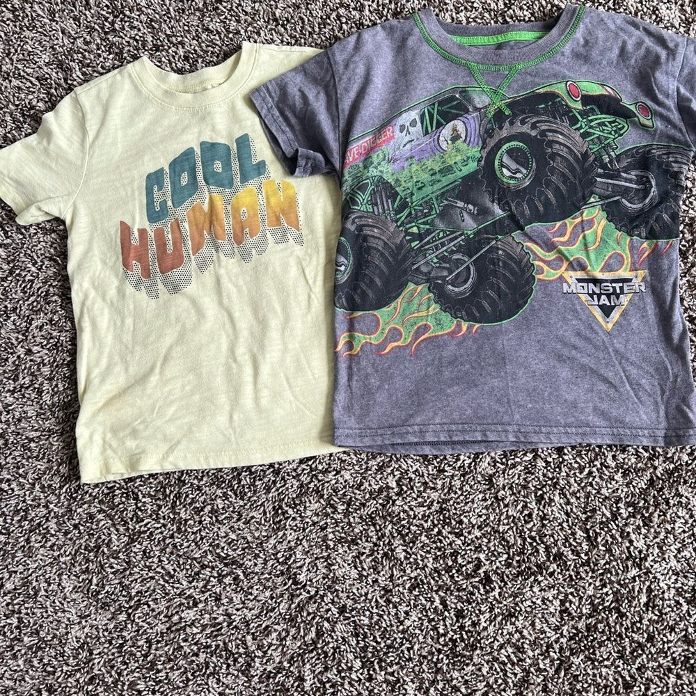 Graphic T-Shirts Set - Cool Human and Monster Jam size 5T